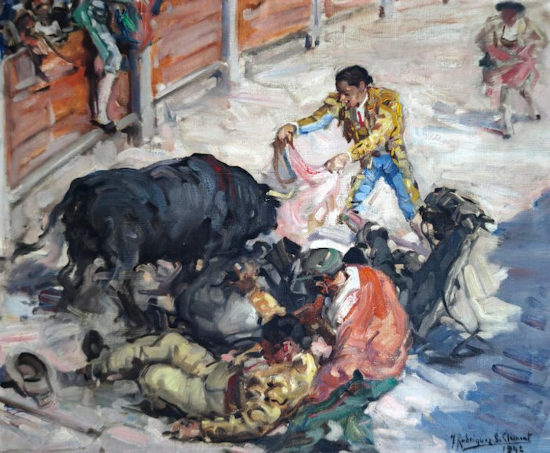 Francisco Rodríguez Sanclement (1893–1968) Atribuido - Scène de tauromachie