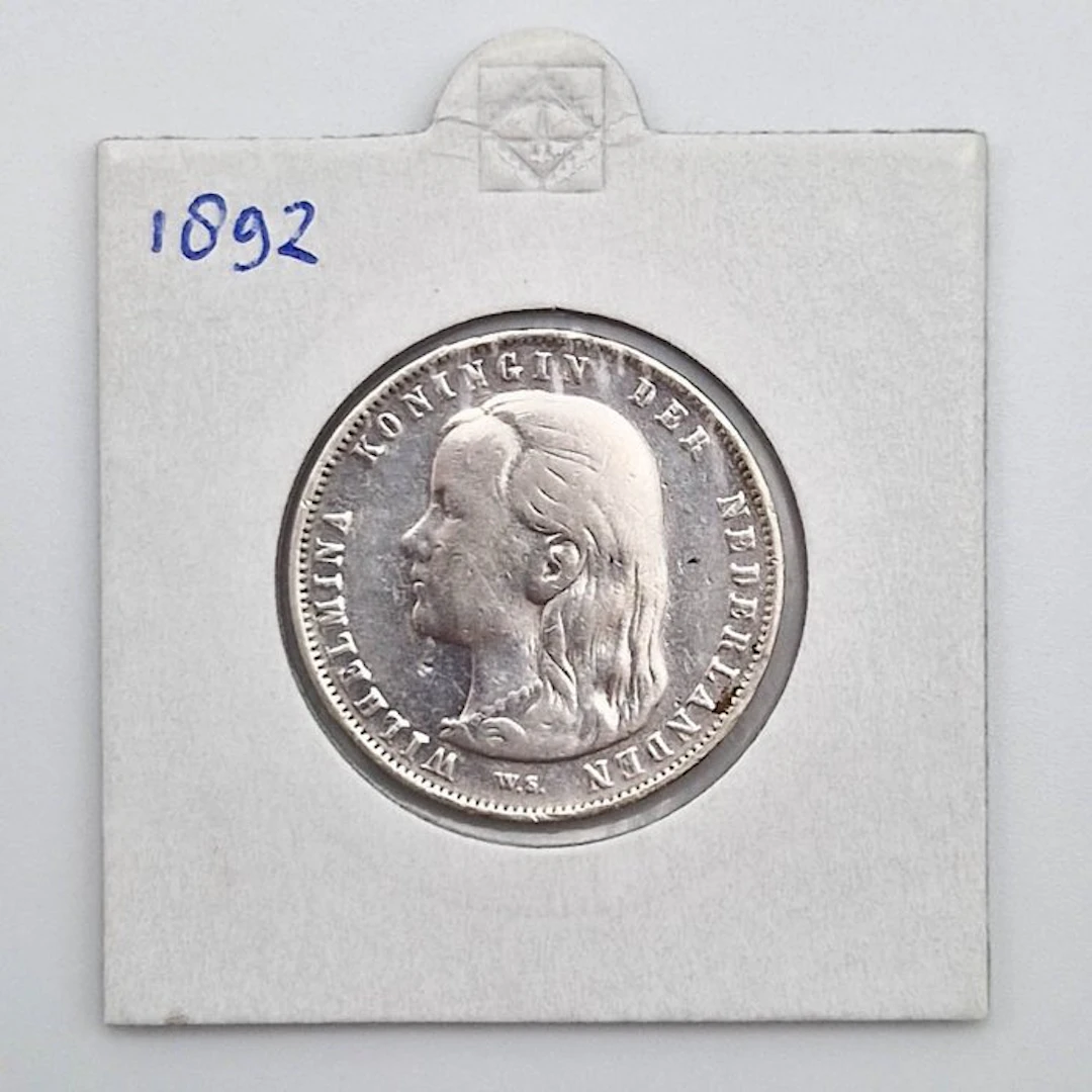 Netherlands. Wilhelmina. 1 Gulden 1892 (No reserve price)