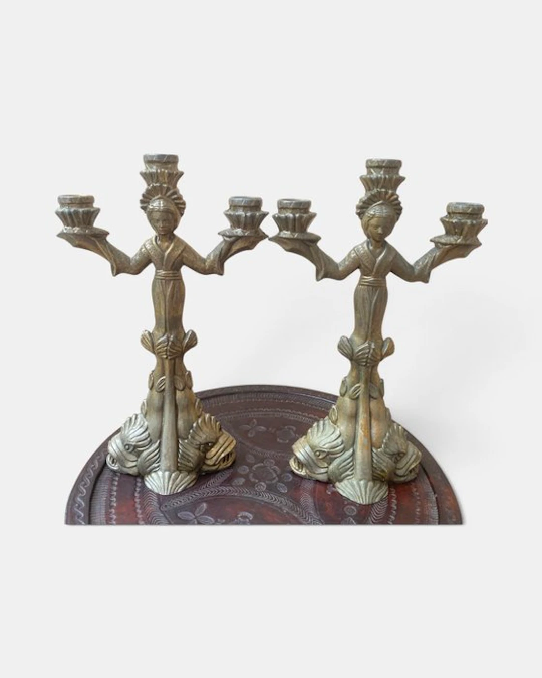 Taperstick (2) - Spelter - Art Deco period