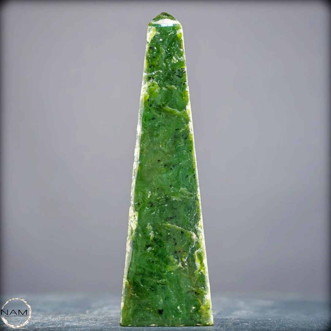 Very Rare Natural Jade-Nephrite Crystal-Obelisk, Burma- 595.08 g