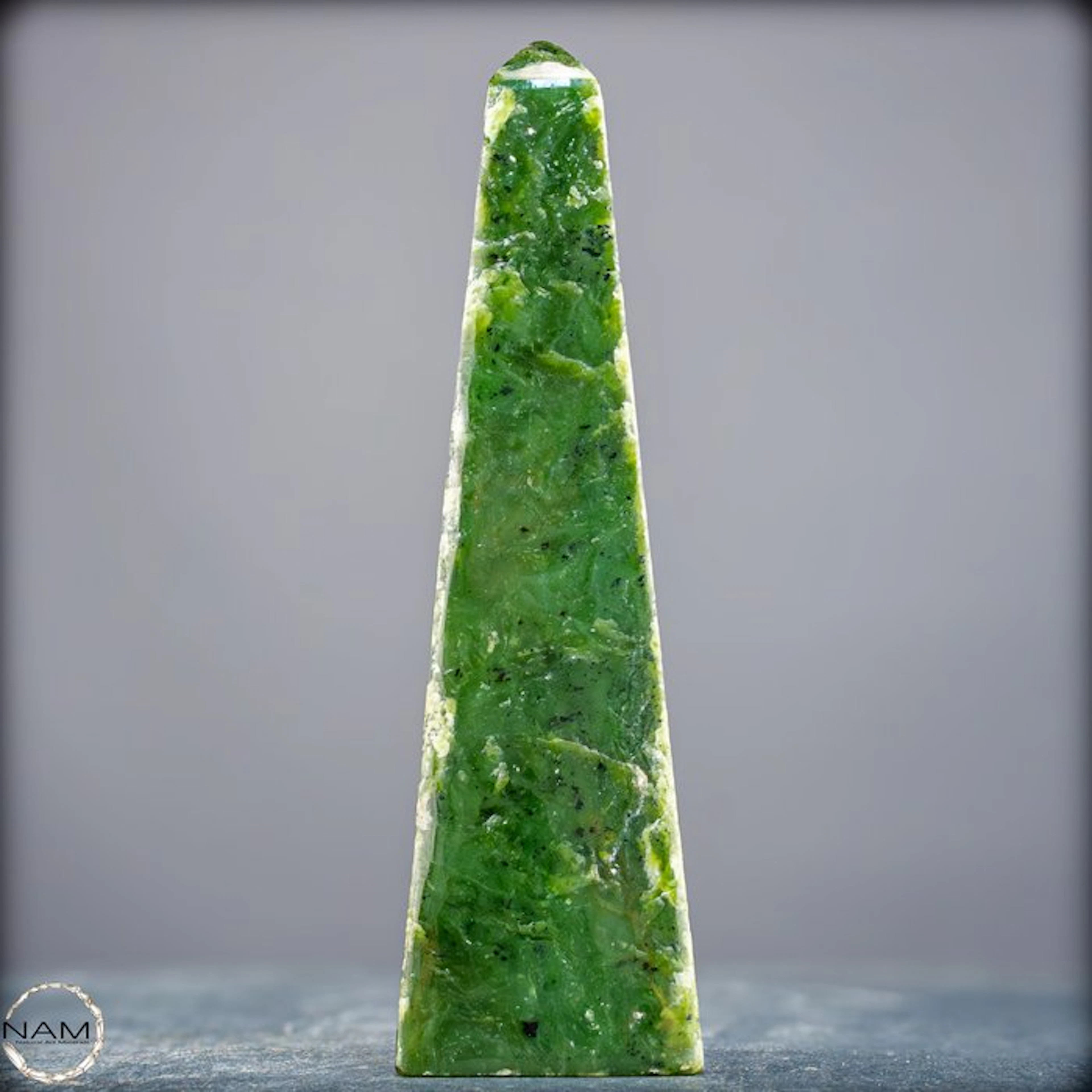 Very Rare Natural Jade-Nephrite Crystal-Obelisk, Burma- 595.08 g
