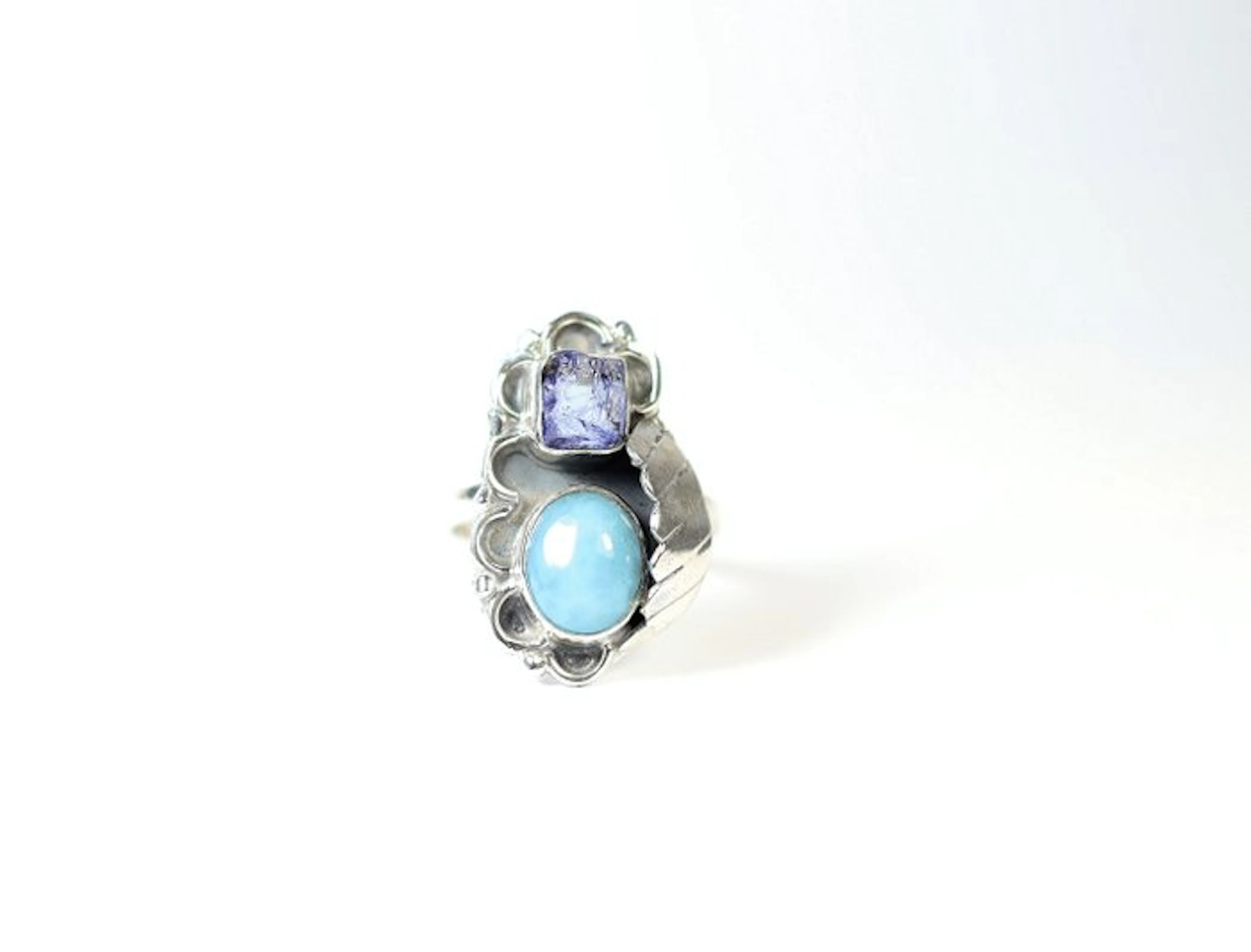 Tanzanite / Larimar Ring / new- 5.88 g - (1)