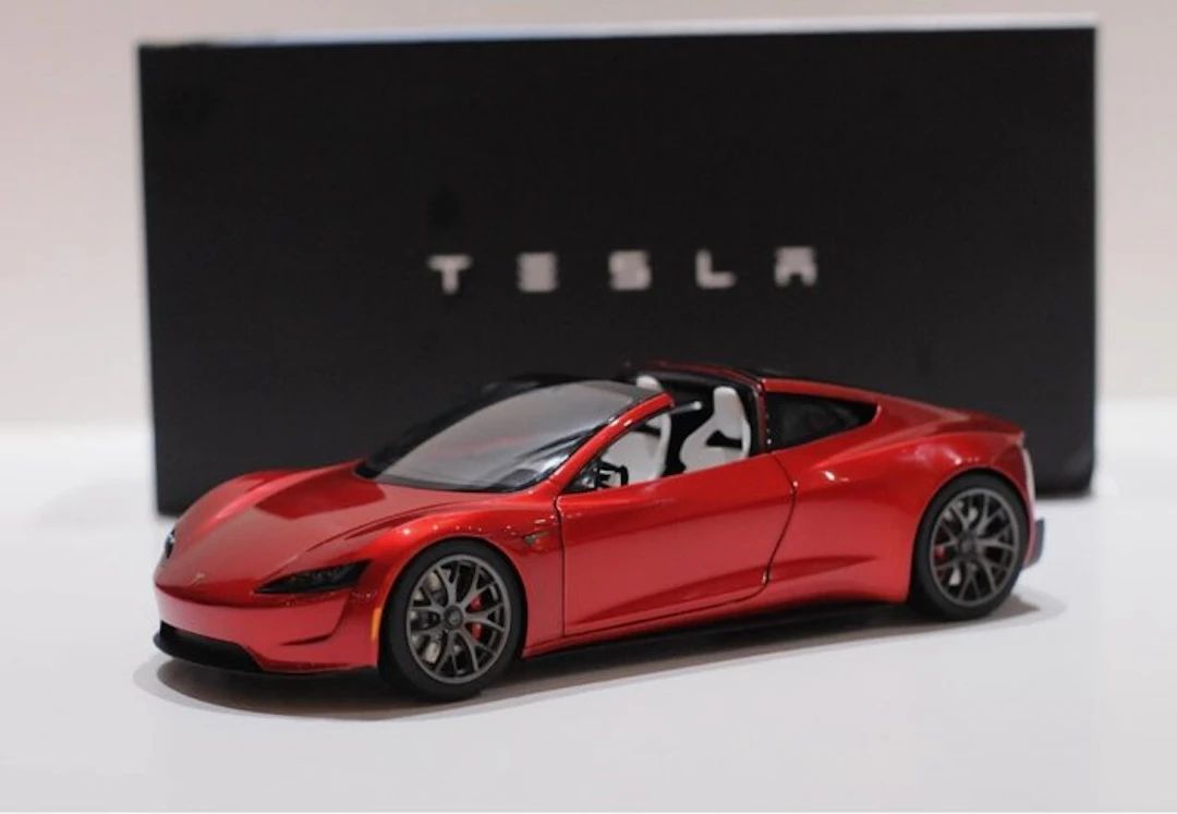 Tesla-models 1:18 - Model car - Tesla Roadster - Rood metallic