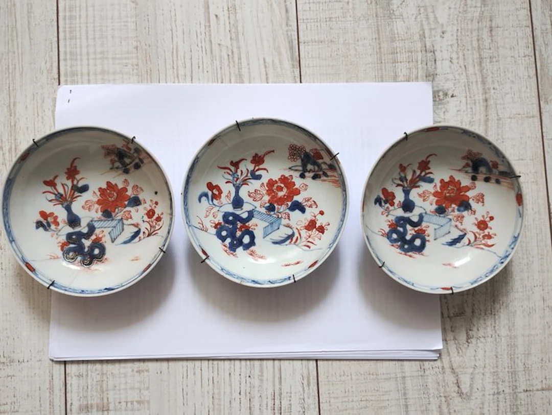 Tea bowl (3) - Earthenware - 3 Chinese bowls