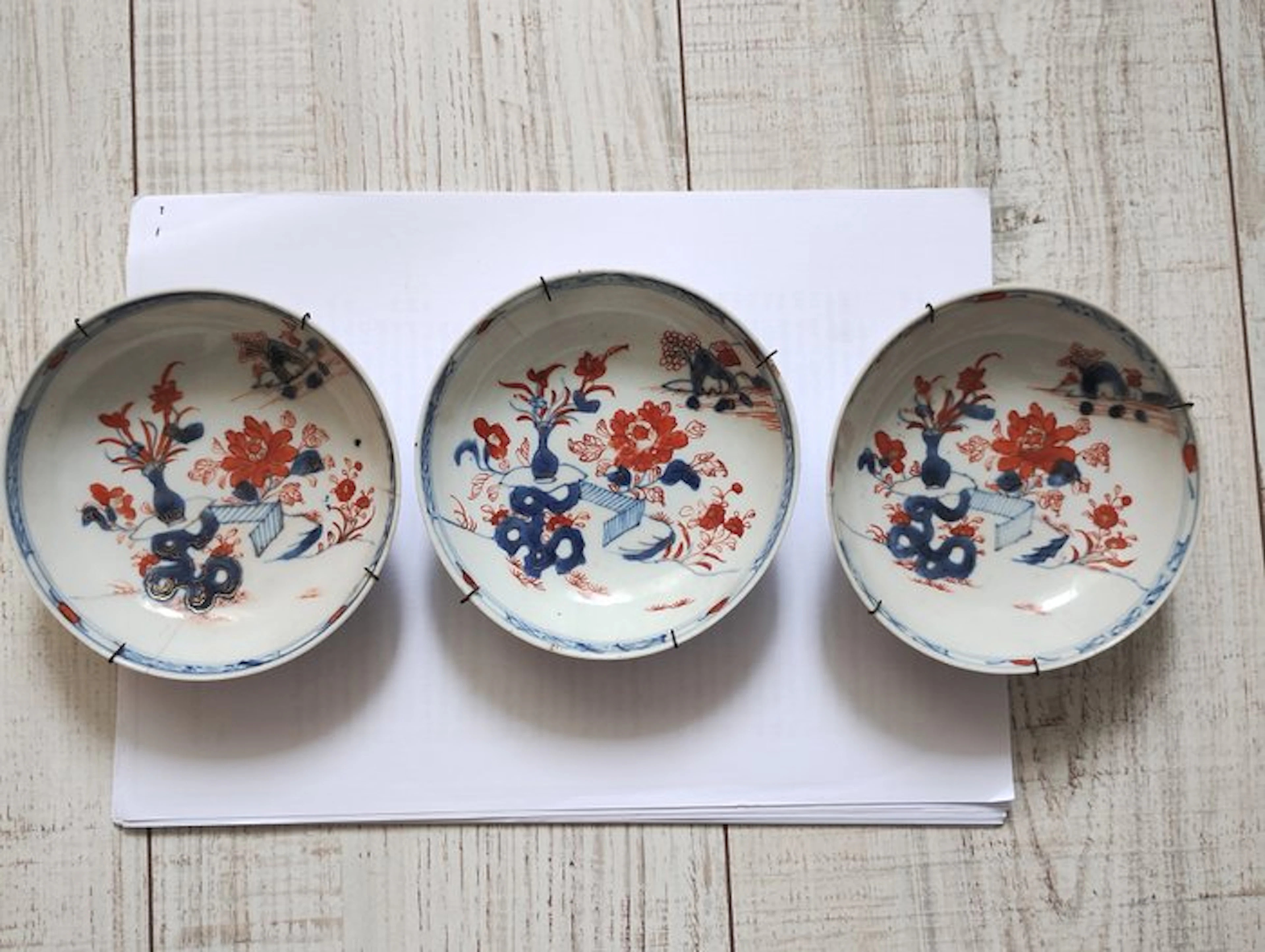 Tea bowl (3) - Earthenware - 3 Chinese bowls