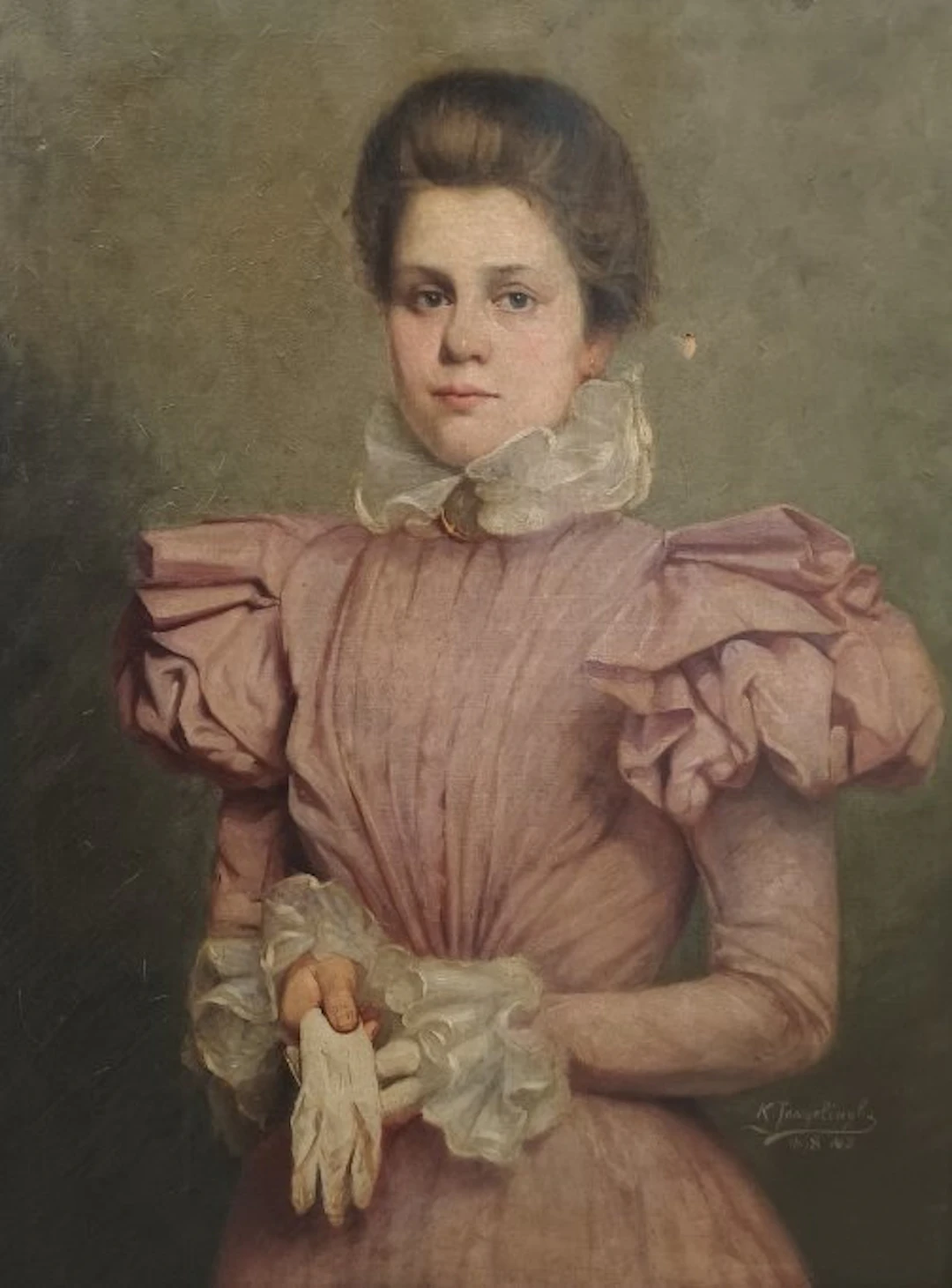 Karel Jongelinghs (1871-?) - Portret van een jonge dame