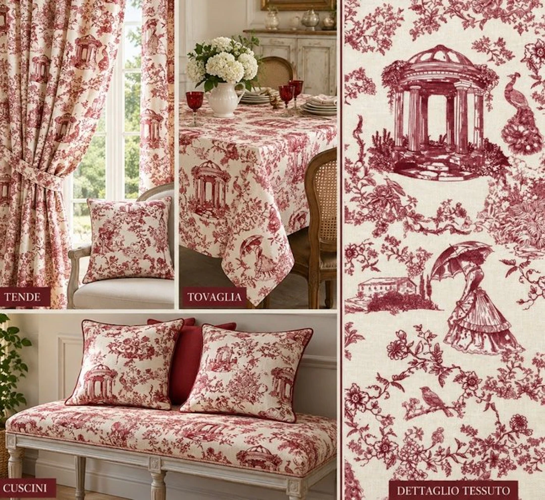 1639★Prestigious and exclusive Toile de Jouy fabric in...