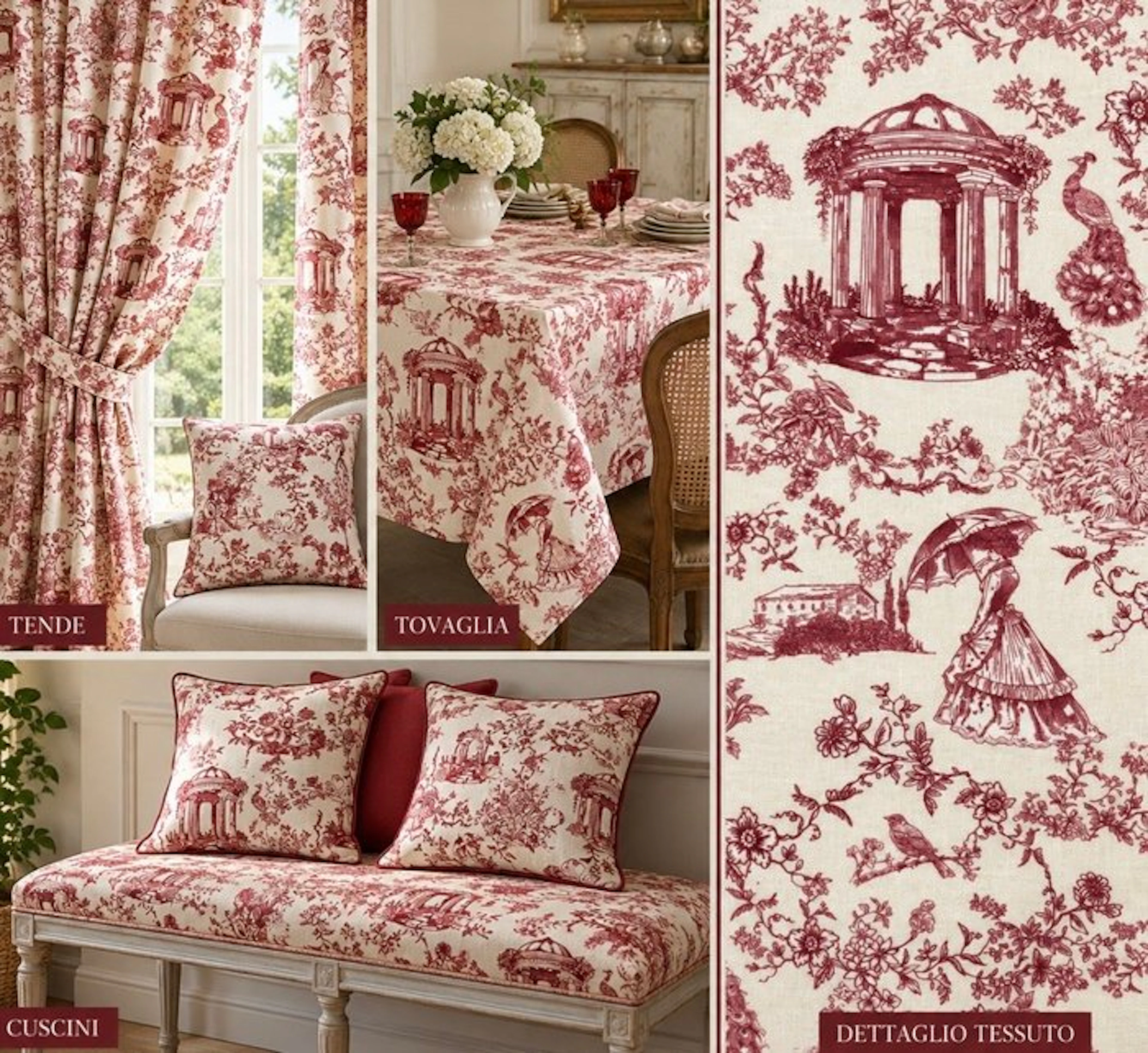 1639★Prestigious and exclusive Toile de Jouy fabric in...