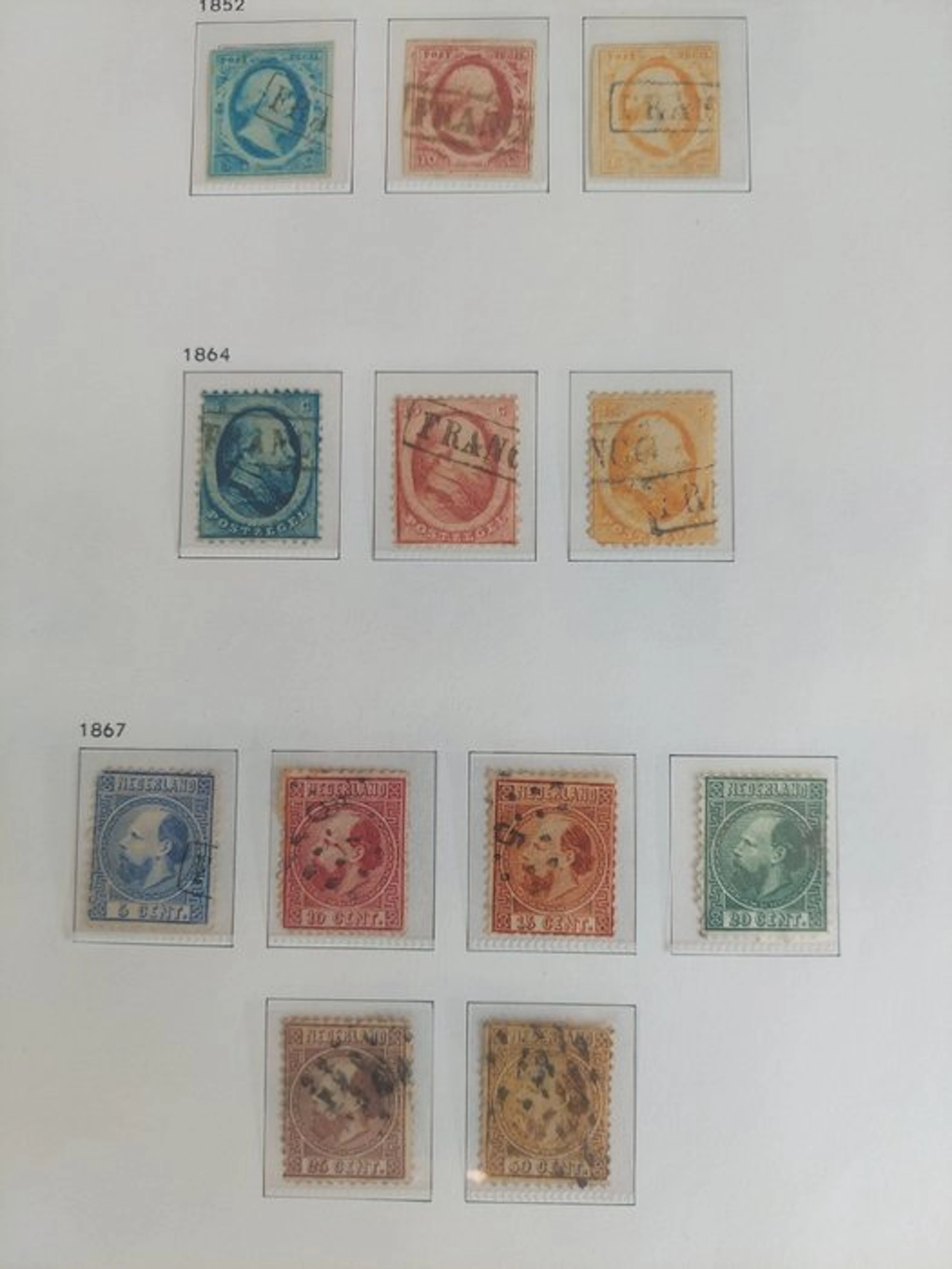 Netherlands 1852 - William III - Willem III zegels 1 t/m 12