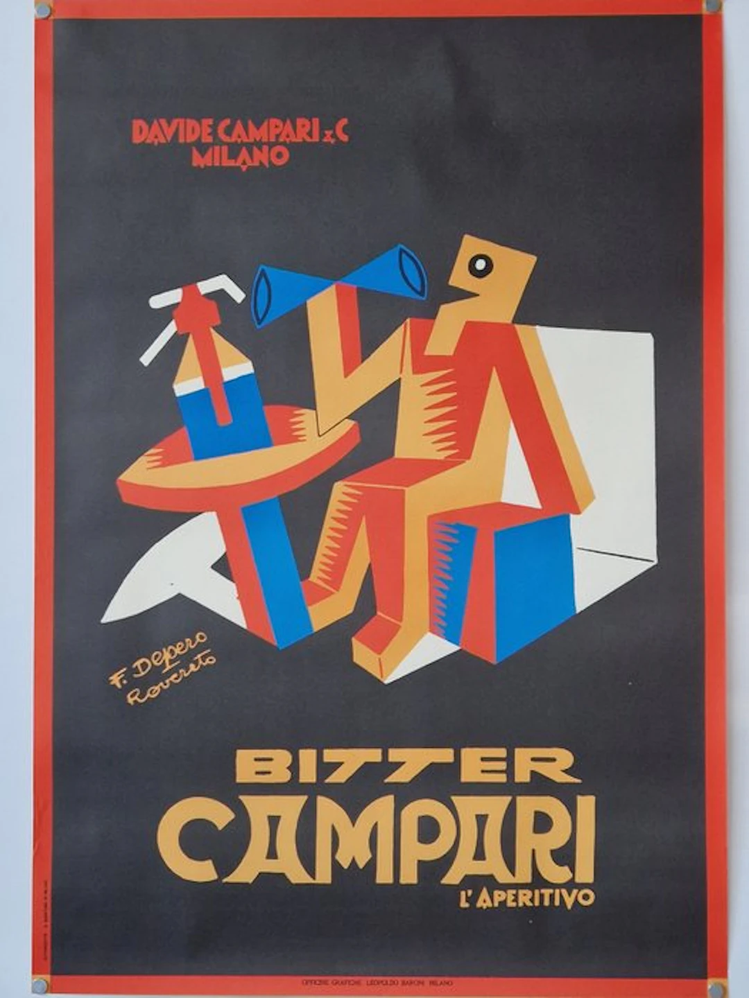 Fortunato Depero - "Bitter Campari l'aperitivo" - 1980s