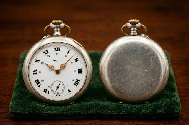 "Trib" splendido orologio argento Art Nouveau fine 800 - 1850-1900
