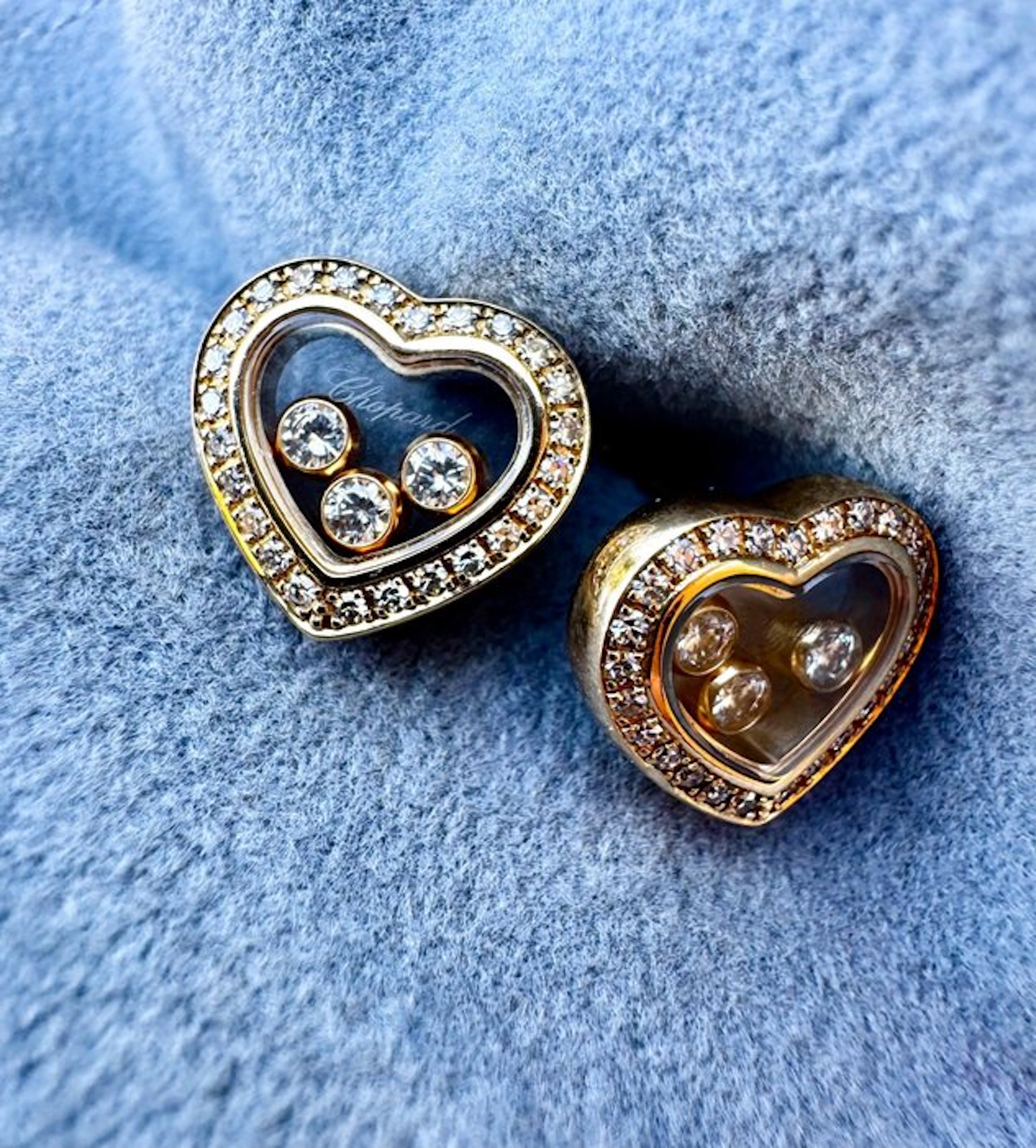 Chopard - Earrings - Happy Diamonds - 18 kt. Yellow gold - 0.54ct. tw.