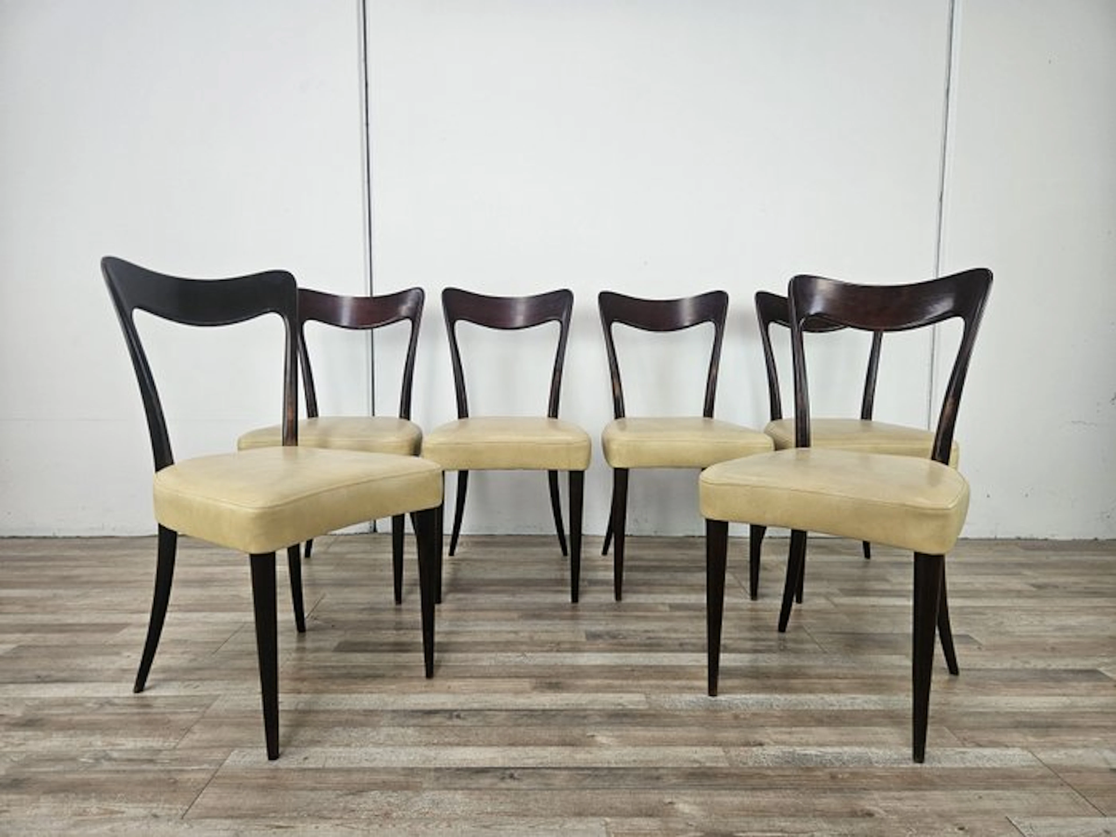 Carlo Rava - Dining room chair (6) - Six Art Deco chairs...