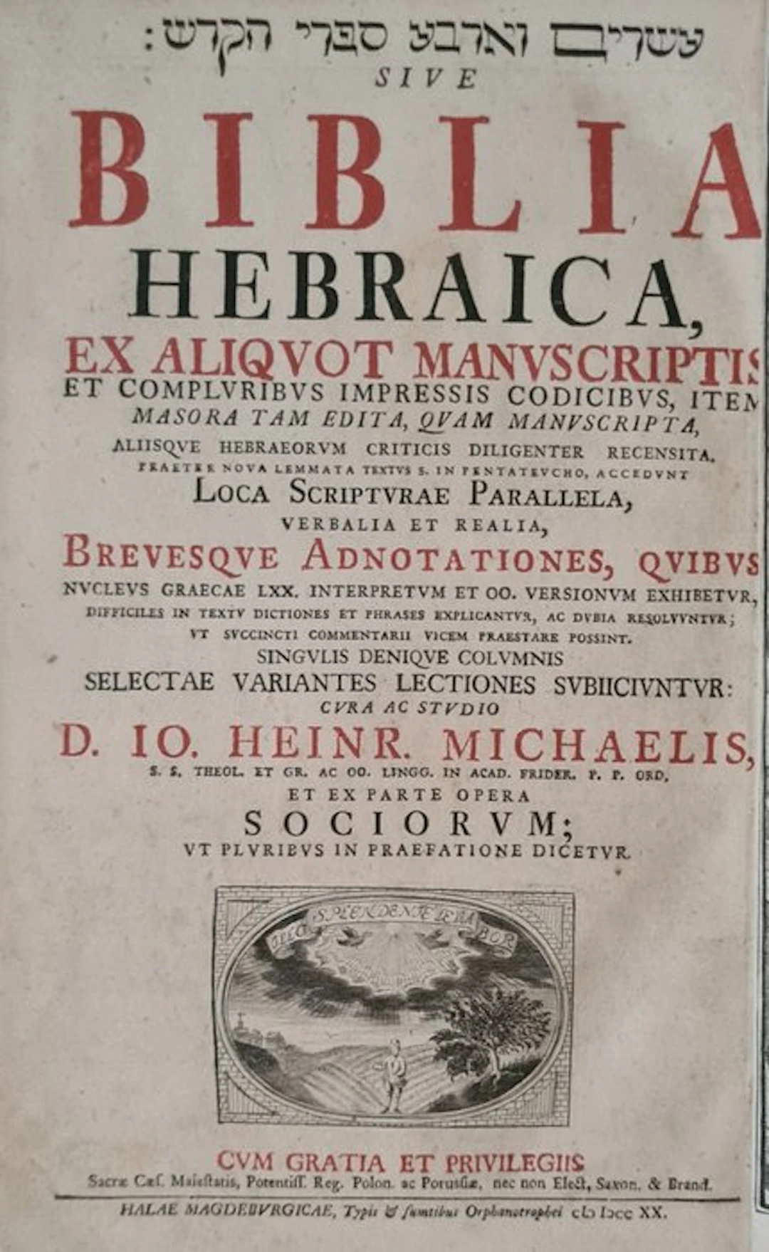 Biblia Hebraica - 1720