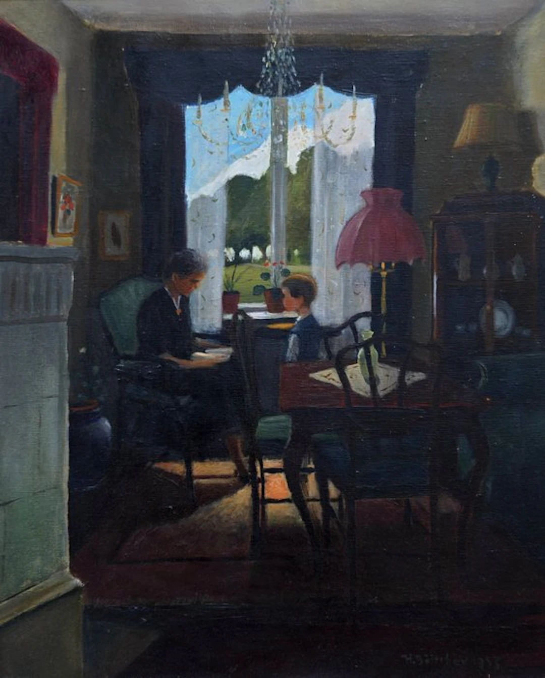 Helge Emil Georg Böttcher (1907–1992) - Conversation à l’intérieur - NO RESERVE