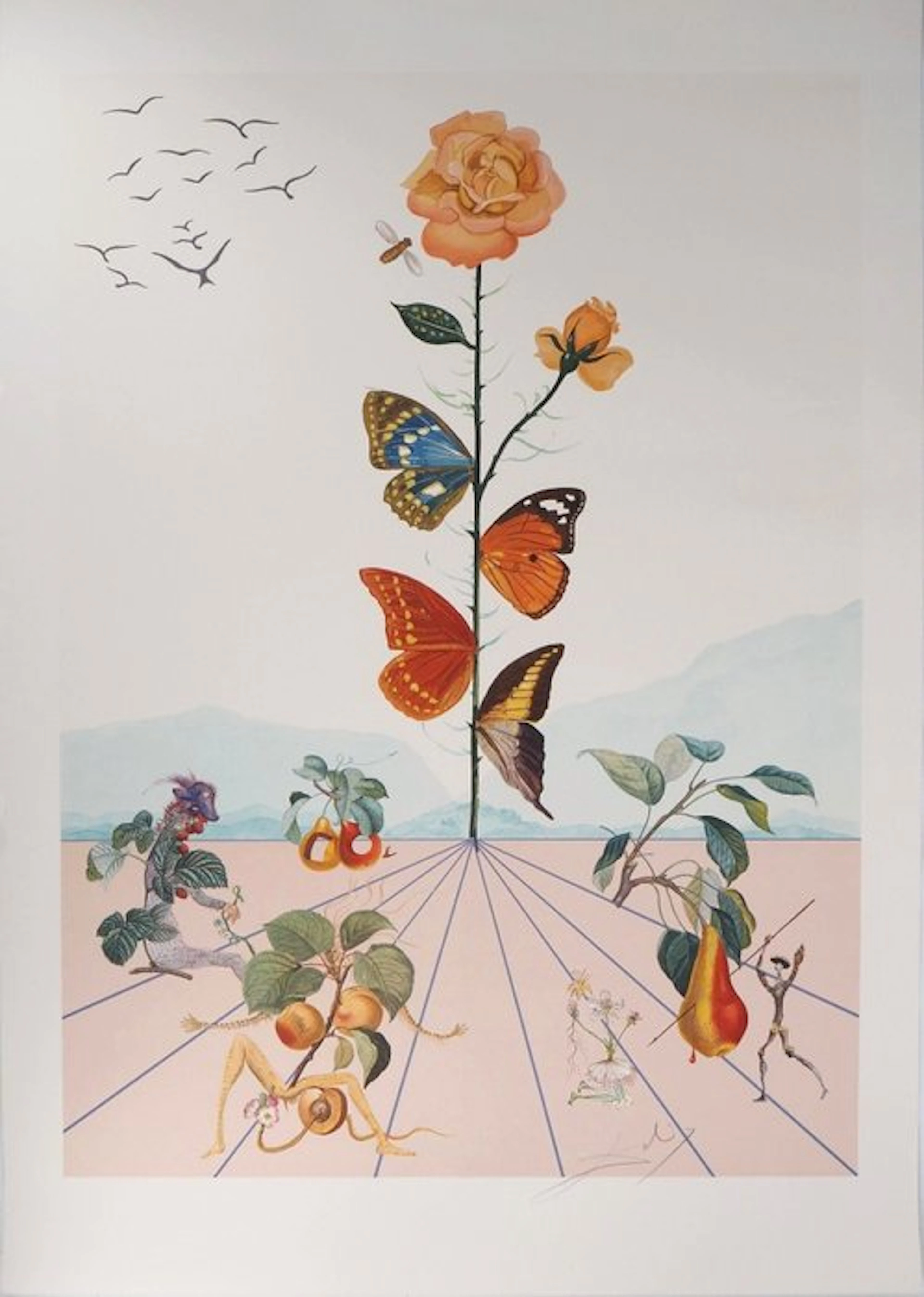 Salvador Dali (1904-1989) - La rose papillon