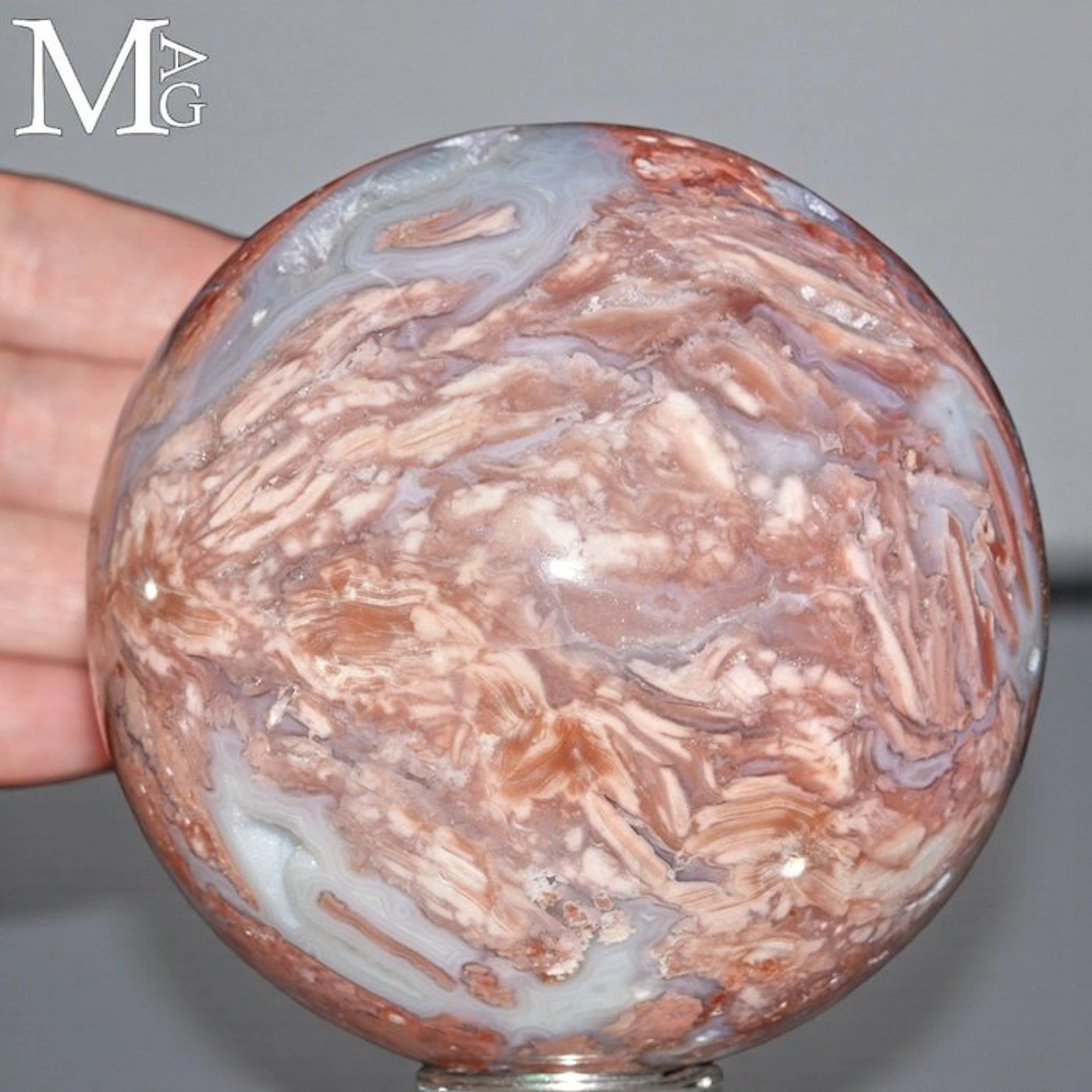 Rare Agate Formation - Sakura Agate Sphere - Natural...