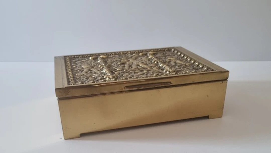 Erhard & Söhne - Jewellery box - Brass, wood - Jewelry box 1850-1900