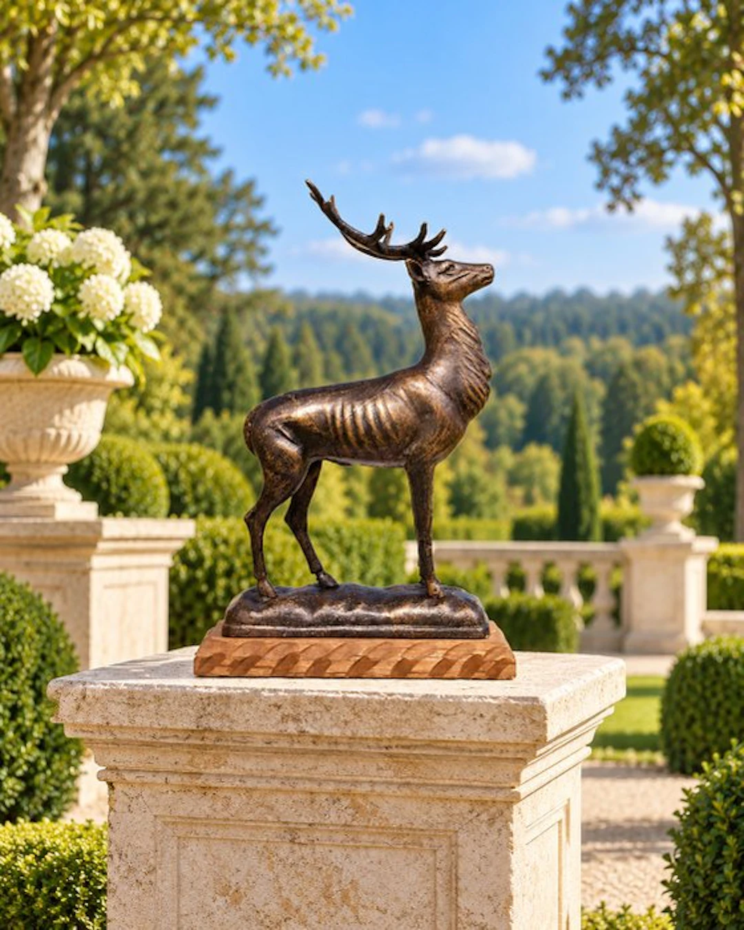 Statue, Large Deer Iron - 32 cm - Wood, Iron - 2026