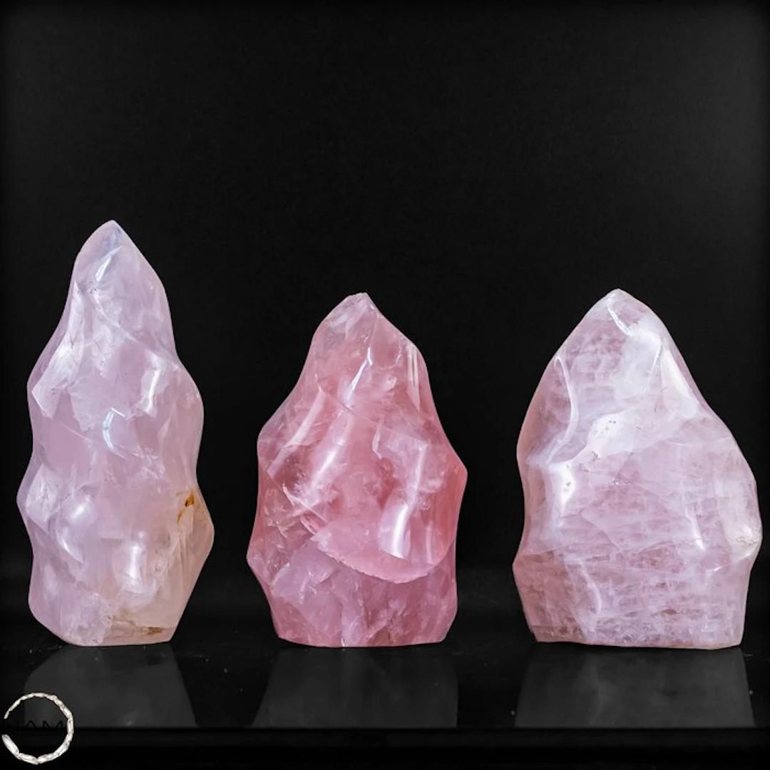 Rose Quartz Flame Set – Soft elegance in delicate pink tones.- 2042.24 g - (3)