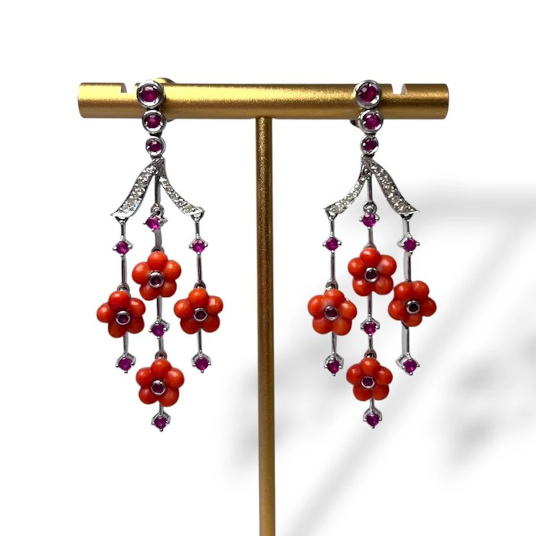 Earrings - 18 kt. White gold