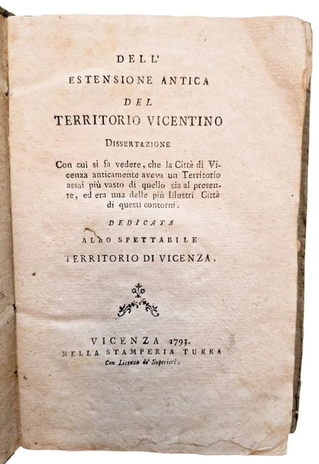 Maccà - Dell'Estensione Antica del Territorio Vicentino - 1793