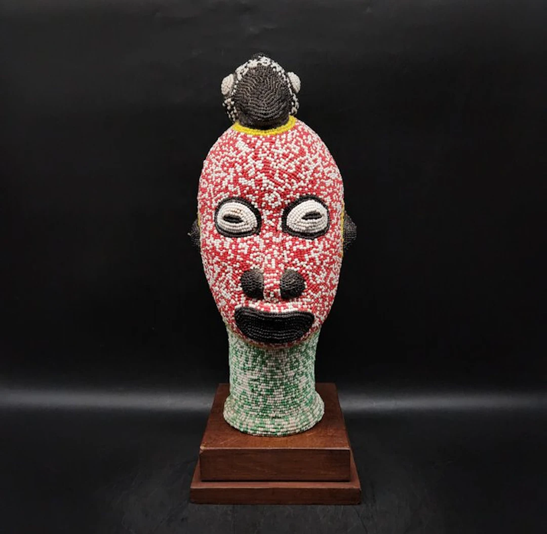 Magnifique tête pelé - Sculpture - Bamileke - Cameroon (No reserve price)