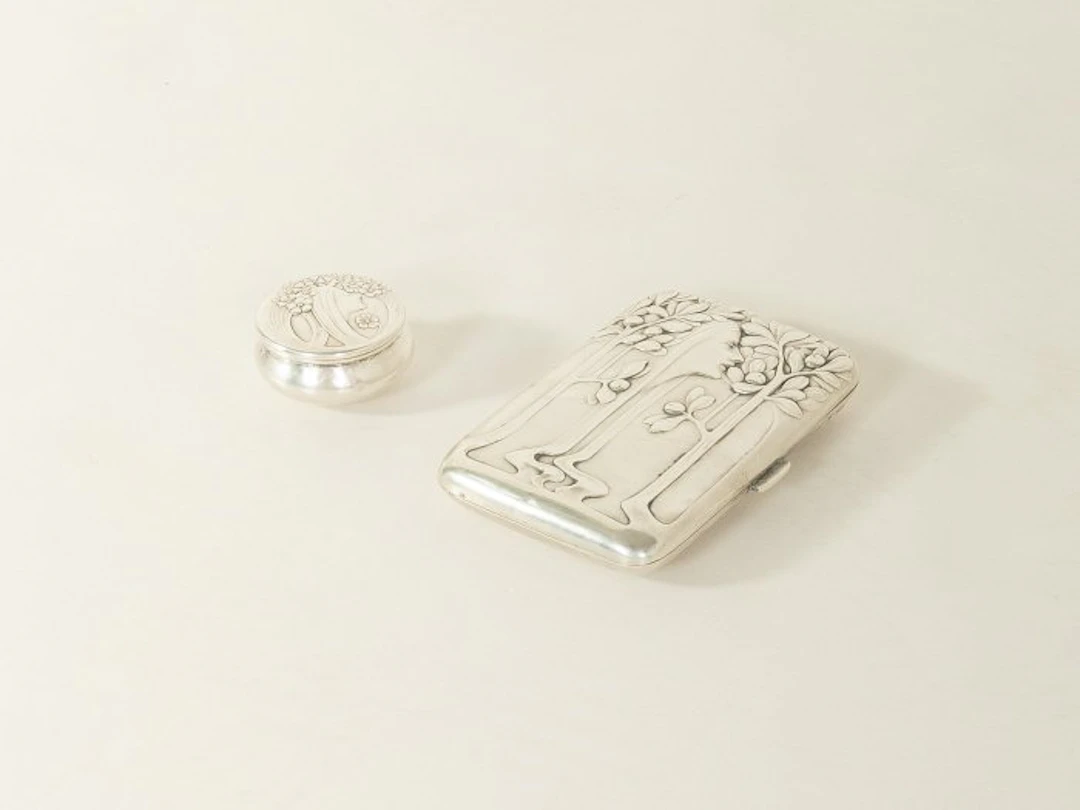 Cigarette case (2) - .800 silver - Silver Cigarette Etui