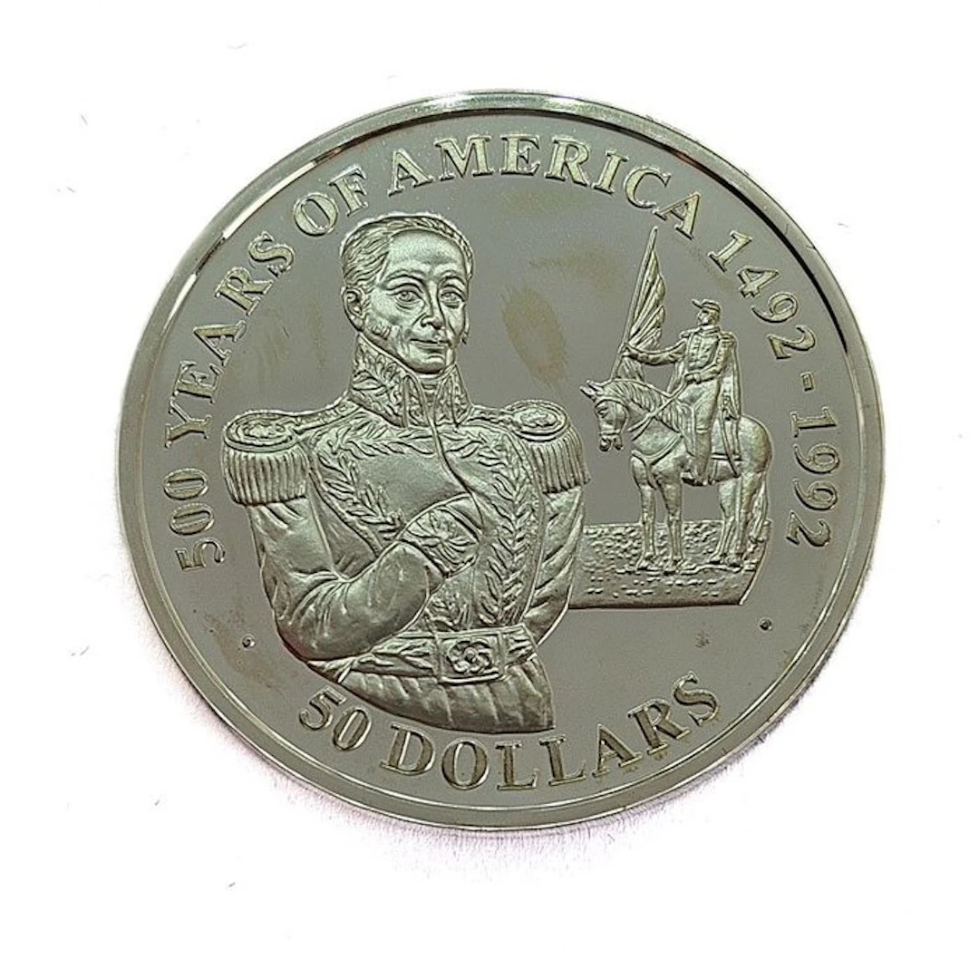 Cook Islands. 50 Dollars 1990 Bolivar