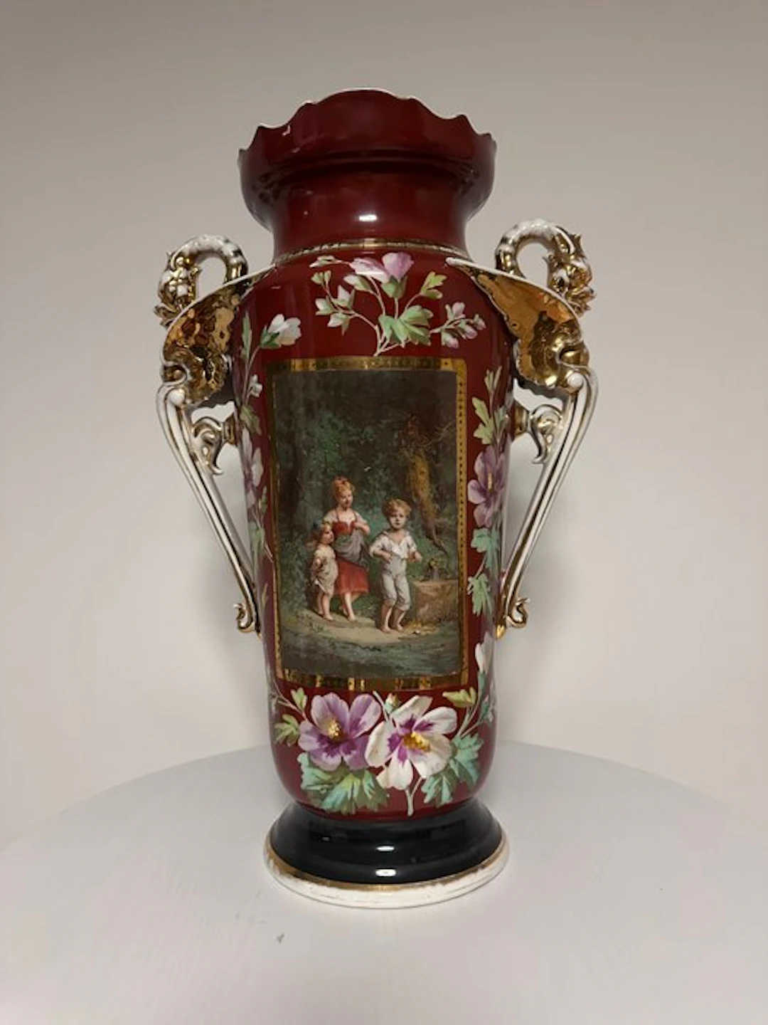 Vase - Large Antique French / European Porcelain Vase...