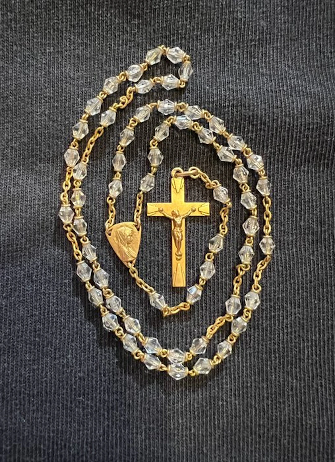 Rosary - Gold plated - 1920-1930 - Quartz