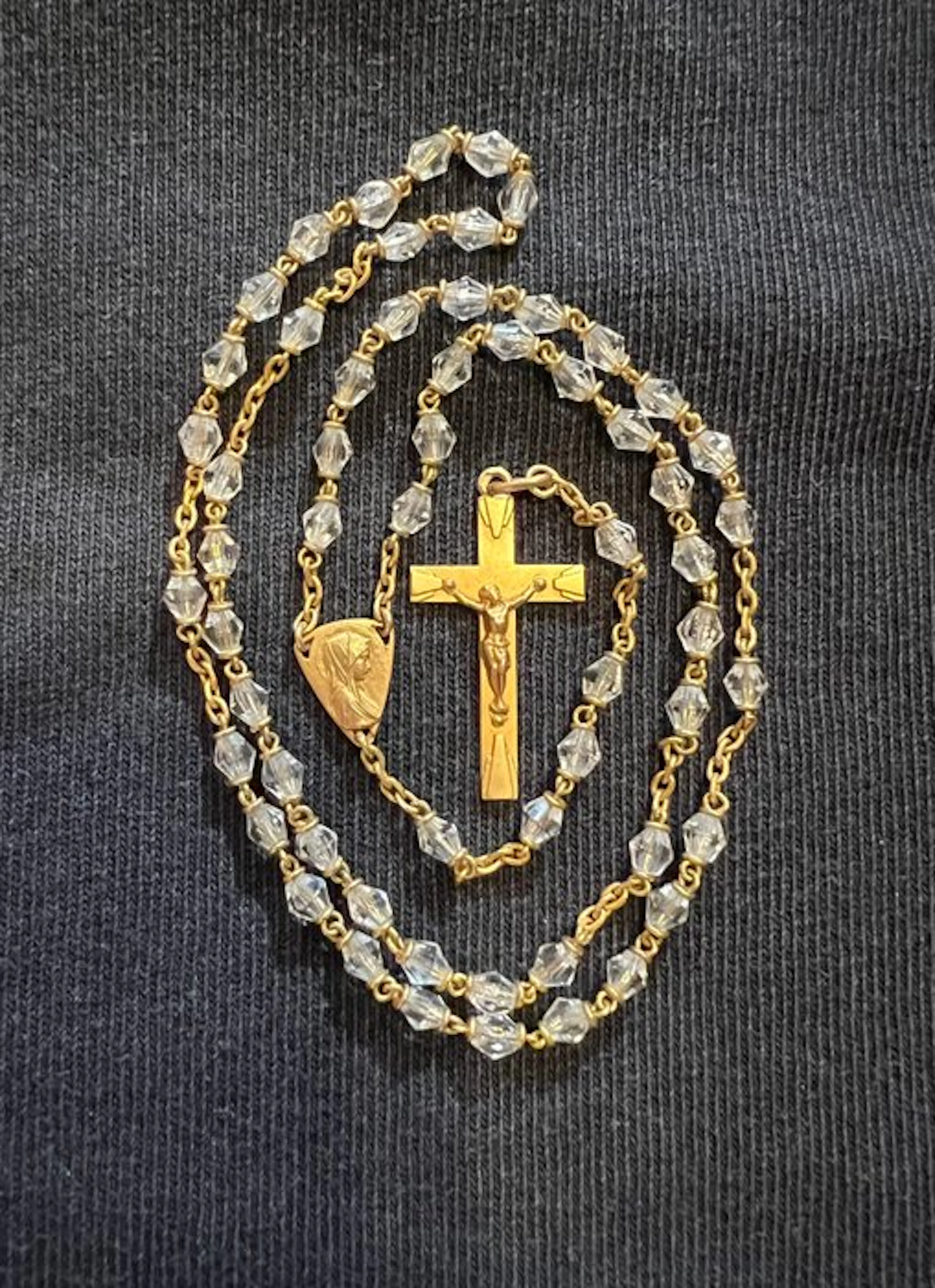 Rosary - Gold plated - 1920-1930 - Quartz