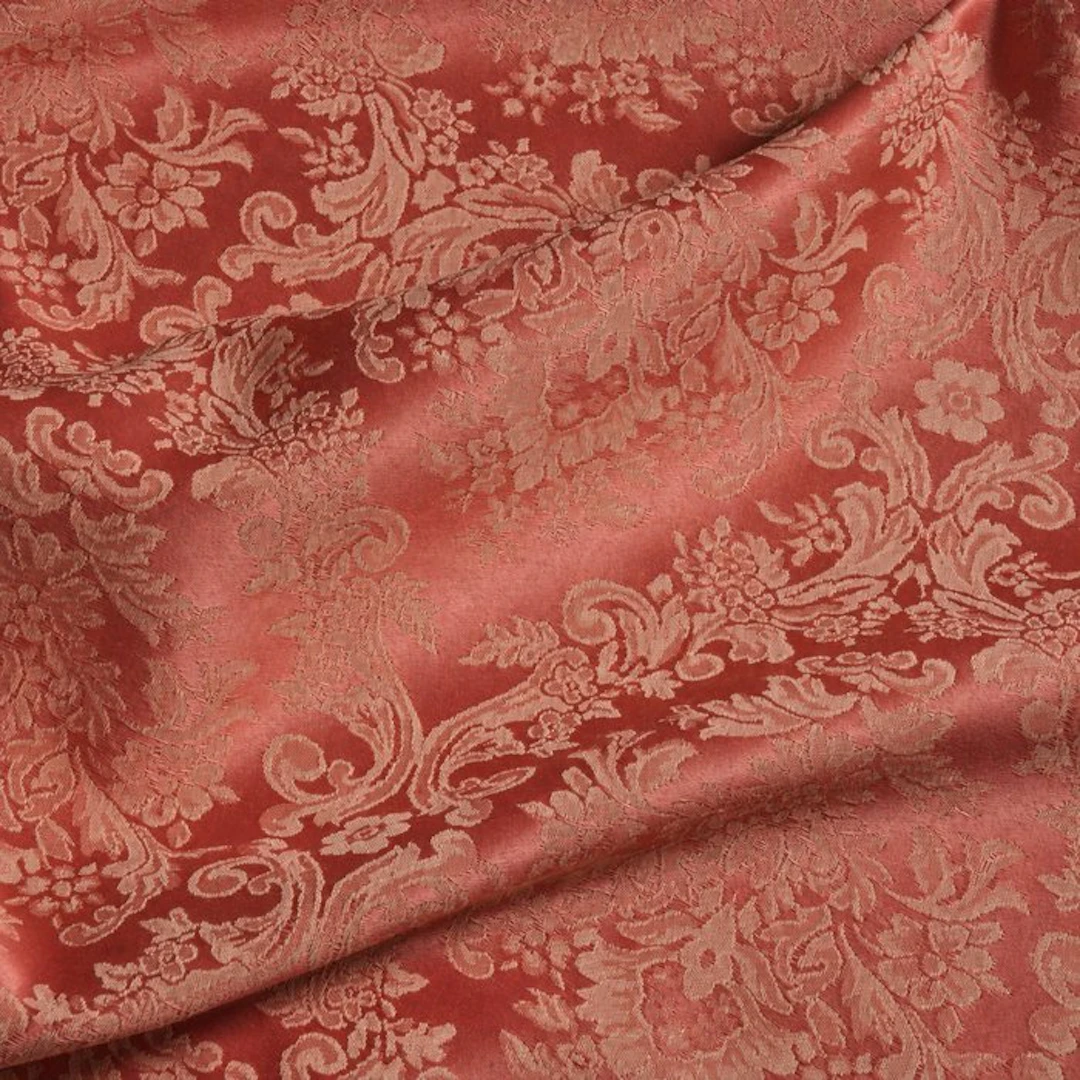 Damask upholstery fabric with a classic floral pattern –...
