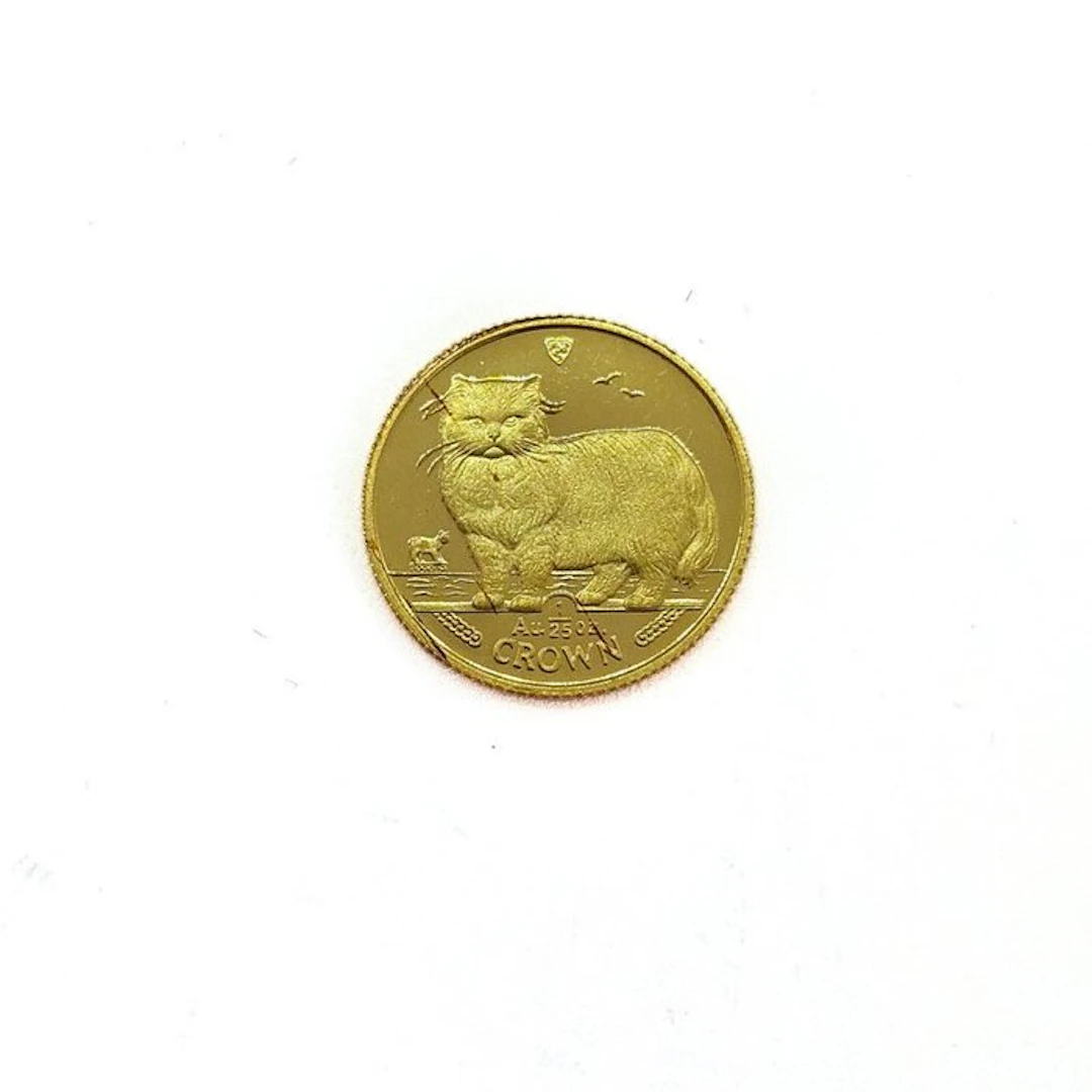 Isle of Man (Crown dependency). 1/25 Crown 1989 Cat - 1/25 Oz.