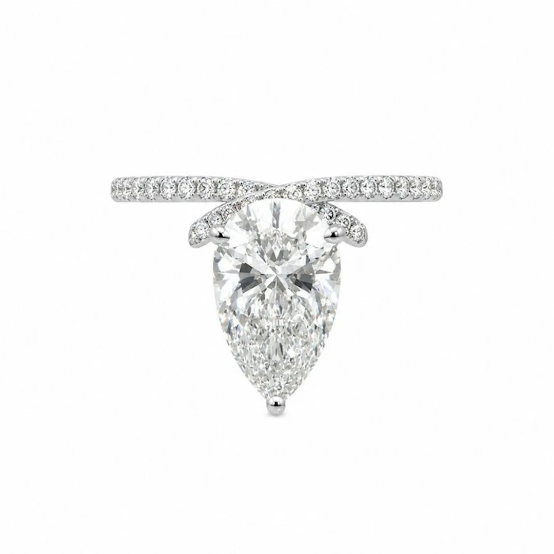 Ring - 14 kt. White gold - 4.02ct. tw. Diamond (Lab-grown) - Diamond