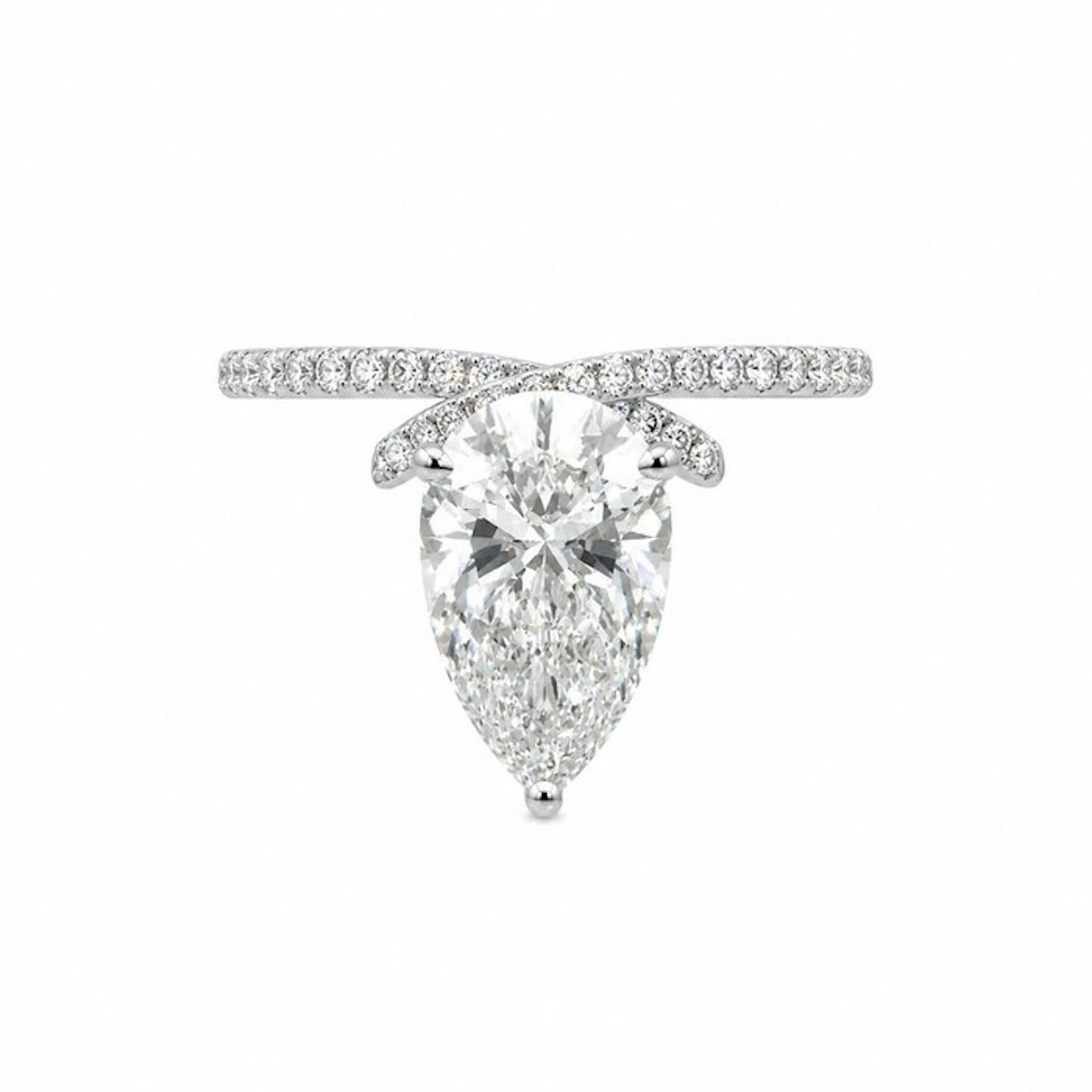 Ring - 14 kt. White gold - 4.02ct. tw. Diamond (Lab-grown) - Diamond