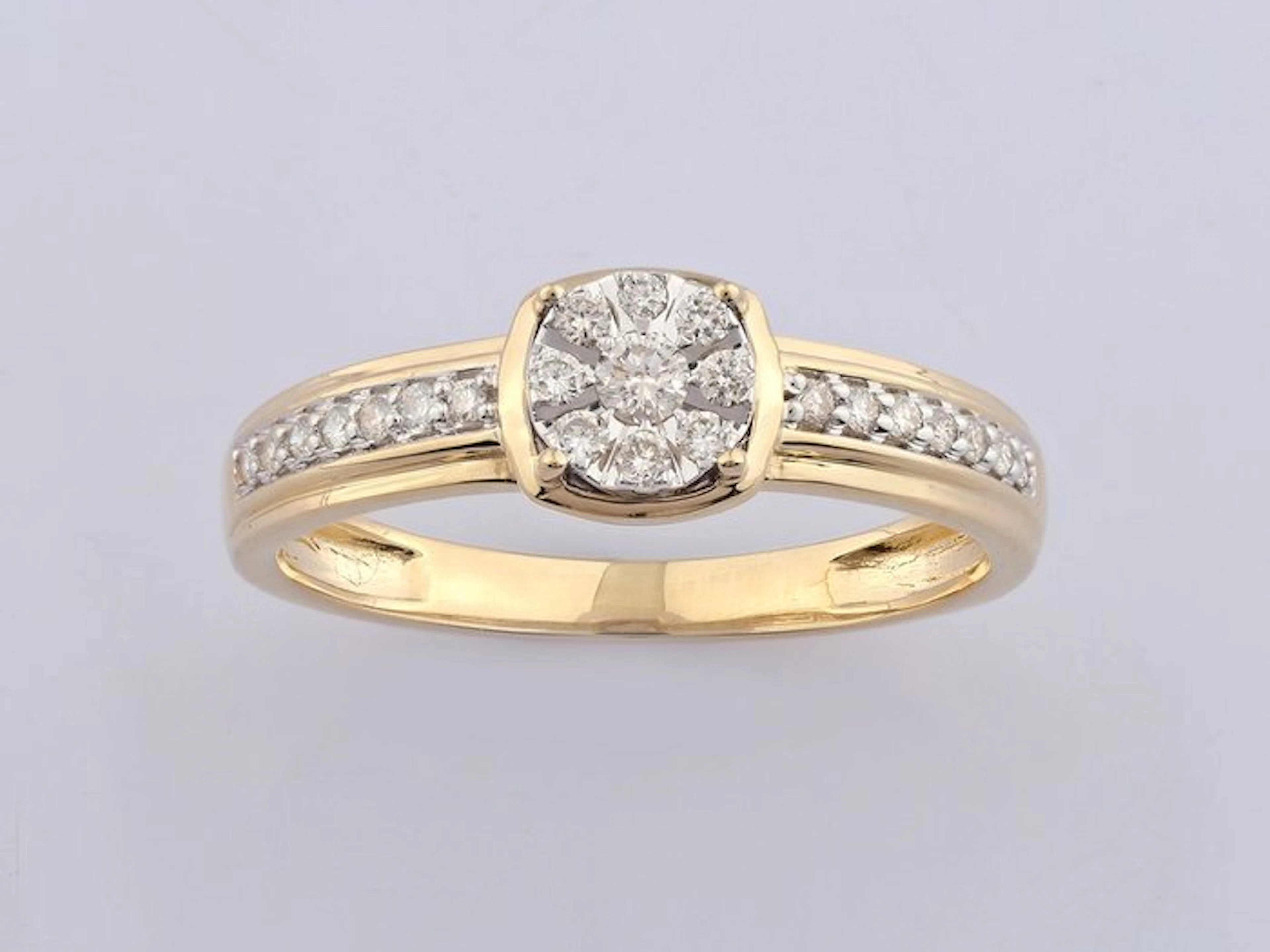 Ring - 14 kt. Yellow gold - 0.20ct. tw. Diamond (Natural)
