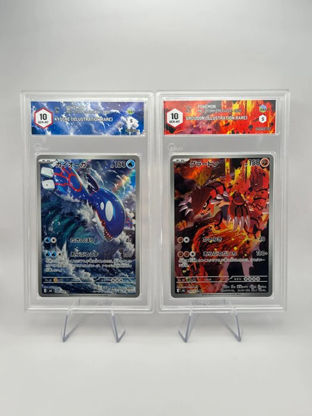 Pokémon - 2 Graded card - Groudon & Kyogre 084/076;080/076 Full art