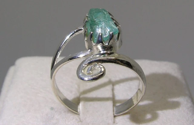 Aquamarine Ring - Height: 25.8 mm - Width: 20.8 mm- 3.3 g - (1)