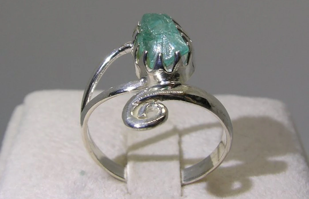 Aquamarine Ring - Height: 25.8 mm - Width: 20.8 mm- 3.3 g - (1)