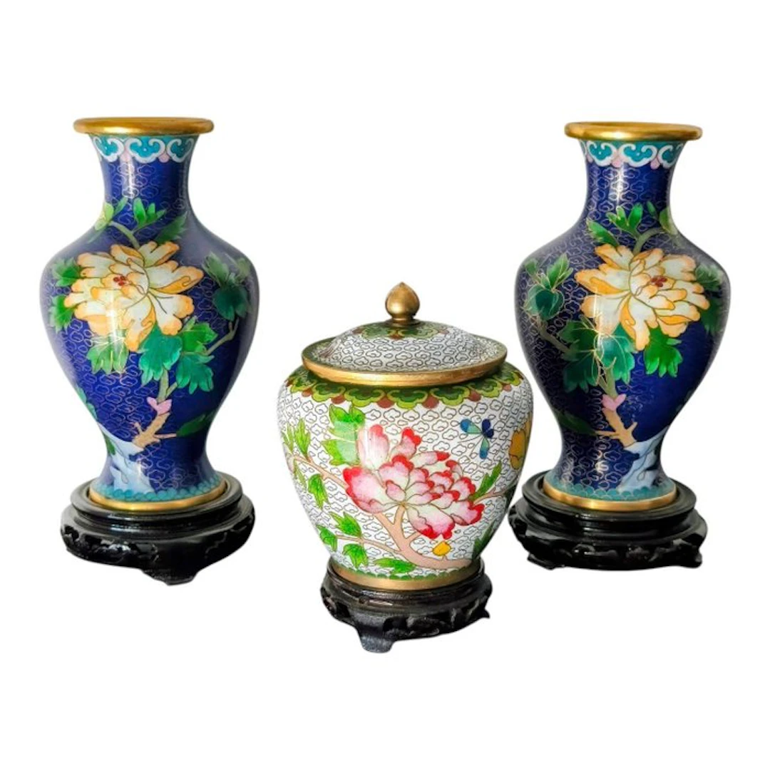 Vase - partitioned - China - Triptych of Vases (No reserve price)