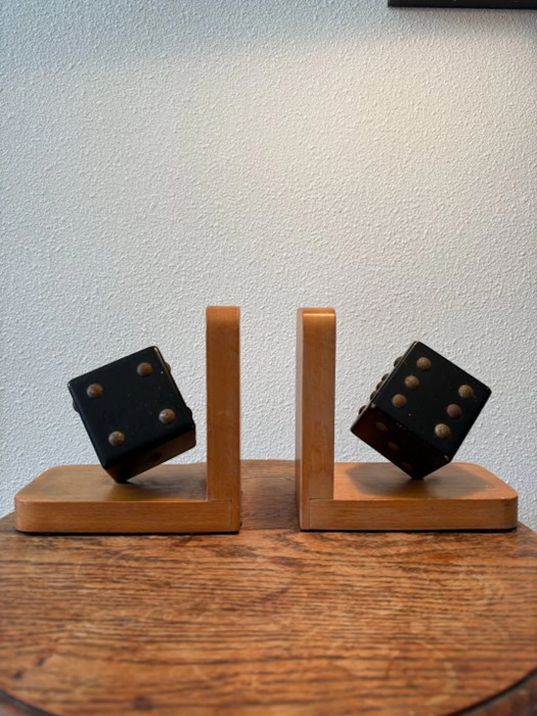 Bookends (2) - Wood, Brass