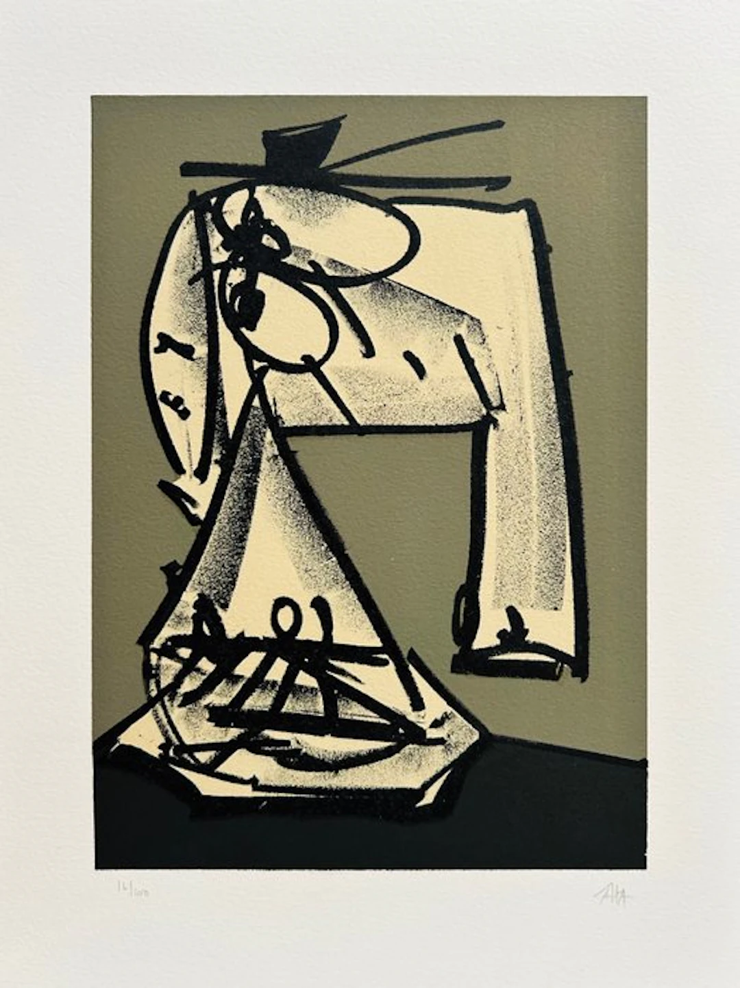 Antonio Saura (1930-1998) - Portrait - Lithographie originale signée