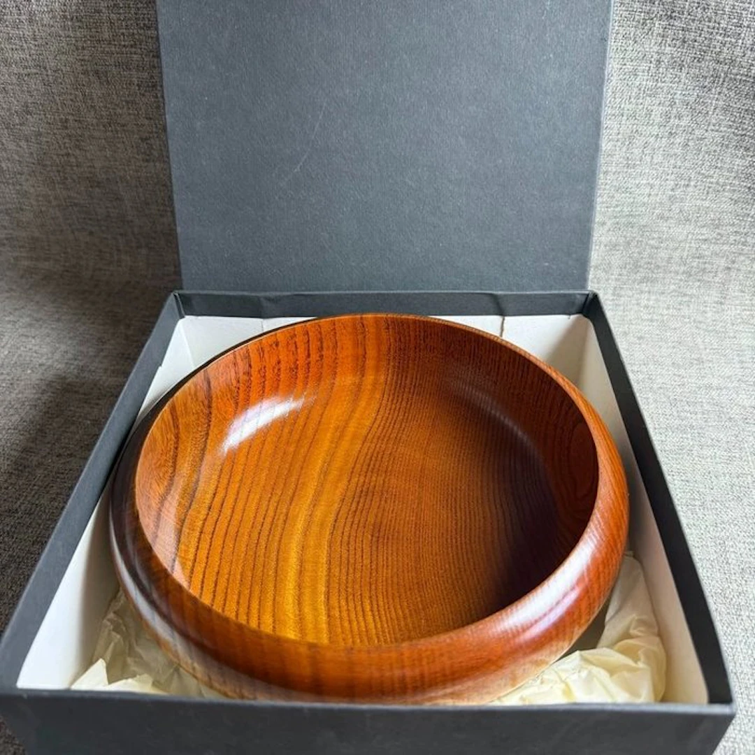 Japanese Hand-carved Solid Wood Bowl, Wooden Fruit Bowl - Bowl - Wood