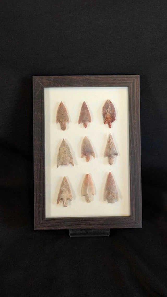 Neolithic Flint Collection of arrowhead points and biface...