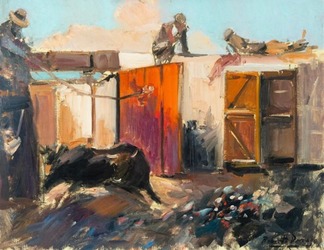 Roberto Domingo (1883-1956) - Toro bravo saliendo de los toriles