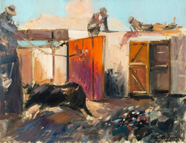 Roberto Domingo (1883-1956) - Toro bravo saliendo de los toriles
