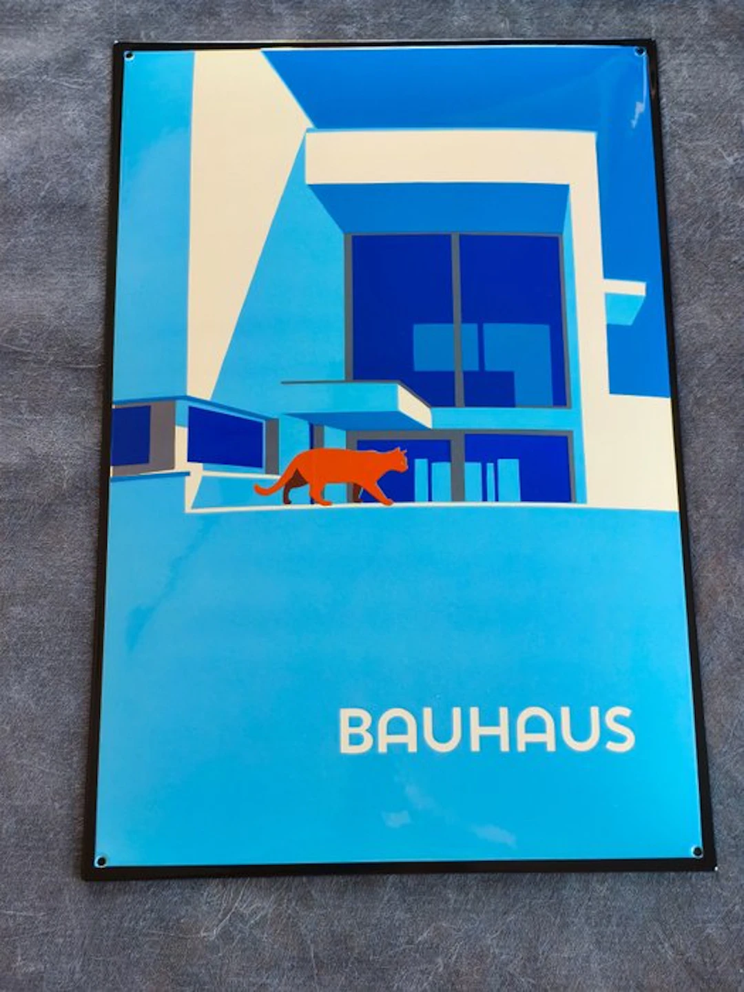 Bauhaus - enamel sign BAUHAUS Katze Emailschild Emaille Schild