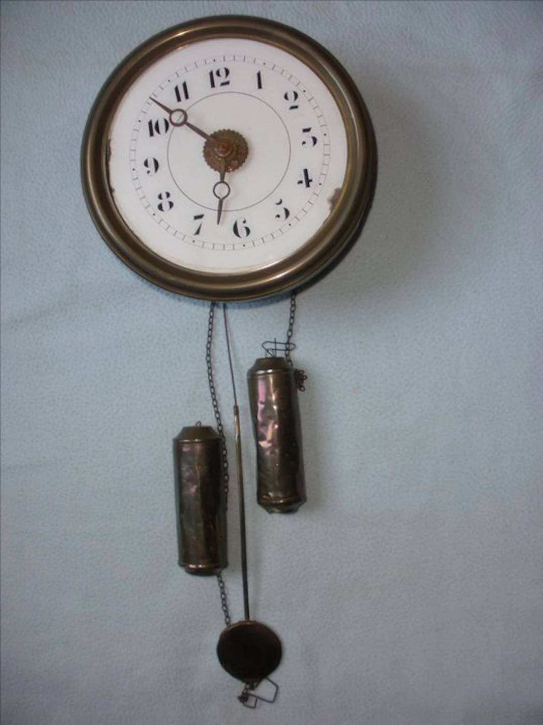 Black forest pendulum clock - Antique Wood Brass Steel...