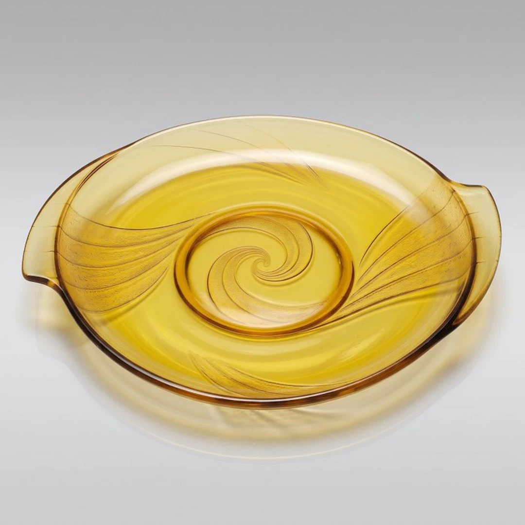 August Walther & Söhne - Platter - Amber 'Victoria' art...